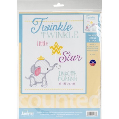 Janlynn Counted Cross Stitch Kit 9"X12"-Twinkle Twinkle Little Star (14 Count)