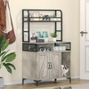 Cat Litter Box Enclosure with Shelves, Large Hidden Litter Box Furniture with Storage Compartments for Indoor Cats - 4 of 4