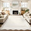 Rug for Bedroom Scalloped Rugs for Living Room Non Slip Stain Resistant Dining Room Area Rug Washable Office Area Rug - 4 of 4