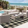 Buffalo Plaid Outdoor Mats Plastic Straw Rug Waterproof Washable Outdoor Rug for Garden Backyard Picnic Camping RV Deck Beach Trailer - 3 of 4