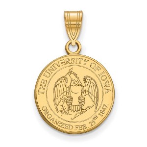 Black Bow Jewelry 14k Yellow Gold Plated Sterling Silver Iowa Hawkeyes NCAA Medium Pendant - 1 of 3
