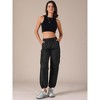 INSPIRE CHIC Women's Y2K Streetwear High Waisted Pockets Casual Long Cargo Pants - 3 of 4