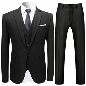 Cloudstyle Mens Stylish 3-Piece One Button Dress Suit Classic Fit Formal Jacket & Vest & Pants - 1 of 4