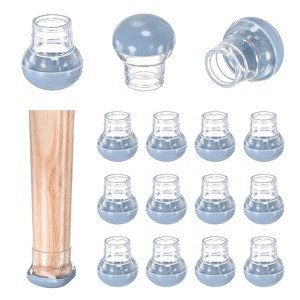 Unique Bargains Silicone Round Chair Leg Caps Floor Protectors 24 Pcs - 1 of 4