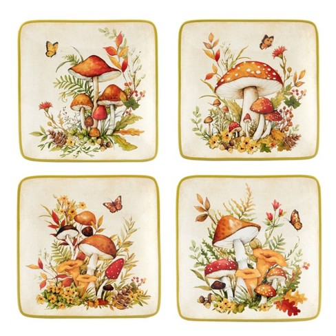 Certified International Set of 4 Woodland Critters Canape Plates - image 1 of 4