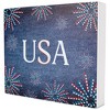 Elanze Designs USA Blue Denim Look with Fireworks 8 x 10 Wood Framed Wall Sign - 2 of 4