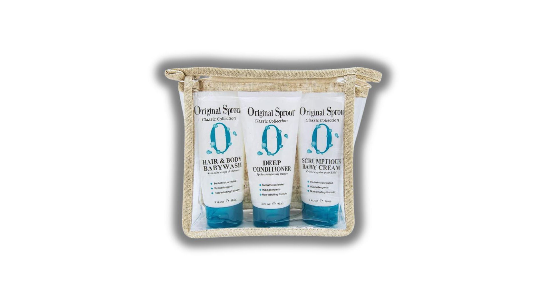 Original Sprout Travel Trio - Deep Conditioner Hair & Body Baby Wash Scrumptious Baby Cream (3 oz)