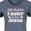 Women's - Instant Message - Silly Rabbit Easter Is For Jesus Graphic T-shirt Dress - 2 of 4