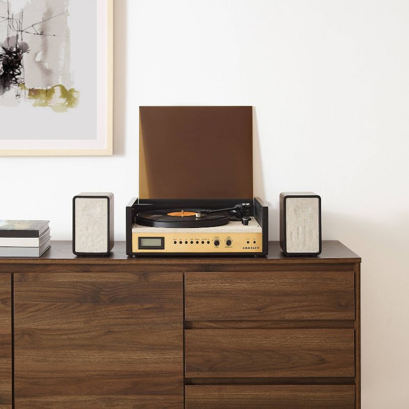 Crosley Coda Shelf System Vinyl Record Player - Black/Gold, 6 of 20