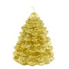 Tag 3.5 Inch Fir Tree Candles Set/2 Shimmering Gold Sculpted Candles - 2 of 3