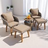 5-Piece Outdoor Patio Furniture Set with PP Rope Weaving Chairs, Pop-Up Cool Bar Table, and Acacia Wood Feet - 2 of 4