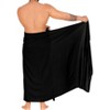 LA LEELA Men's Casual Vacation Pareo Sarong Wrap One Size Black - 2 of 4