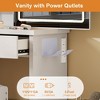Gulches Vanity Desk Set with Sliding Mirror 4 Drawers & 9 Storage Spaces (Hidden Compartments) + Cushioned Stool, White Makeup Dressing Table - 4 of 4