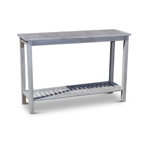 Eucalyptus Console Table with 2 Shelves and Weather-Resistant Construction and FSC Certified Wood - 1 of 4