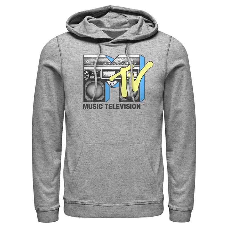 Men's MTV Retro Stereo Logo Pull Over Hoodie, 1 of 4