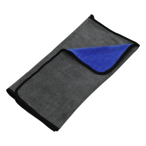 Unique Bargains Extra Large 500 GSM Microfibre Car Drying Towel 19.69"x39.39" Gray Blue 1 Pc - 1 of 4