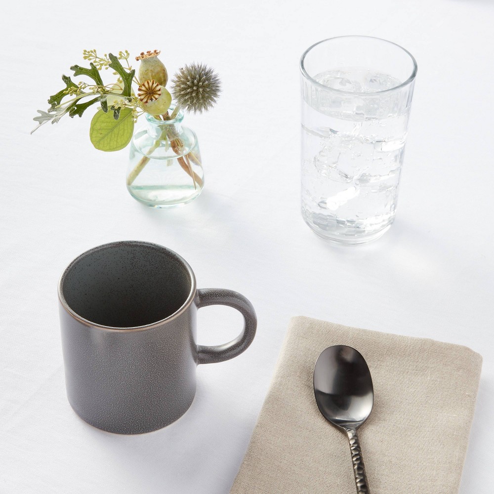 Photos - Glass 15oz Stoneware Tilley Mug Dark Gray - Threshold™: Traditional Coffee Mug, Dishwasher & Microwave Safe, 15.21oz Capacity