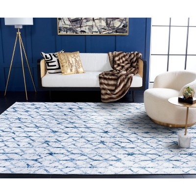 Amelia 8' x 10' Grey and Navy Geometric Area Rug