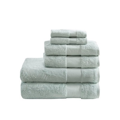 Vynxaria Seafoam 6 Piece Turkish Cotton Bath Towel Set