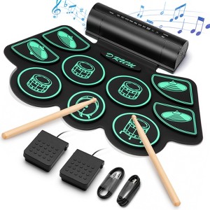 SUGIFT Roll Up Electronic Drum Set for Kids Portable Digital Drum Pad Kit with 9 Drum Sounds - 1 of 4