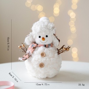 BABYYER Christmas Snowman Doll, Soft and Fabric Snowman Plush Toy for Holiday Home Decor, Desktop or Window Display - 1 of 4