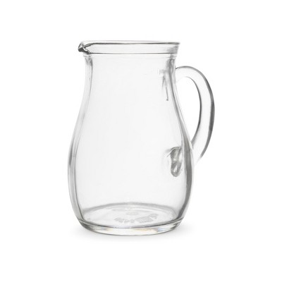 Amici Home Roxy Glass Pitcher with Handle, 5.5 Inches High, Italian Glassware Beverage Server , 17 Ounces