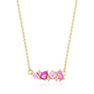Pure Collection by Ross-Simons 0.40 ct. t.w. Tonal Pink Multi-Gemstone Necklace in 14kt Yellow Gold Size 16 - 1 of 3