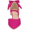 Allegra K Women's Satin Upper Pointed Toe Bow Decor Stiletto Heels Pumps - 2 of 4