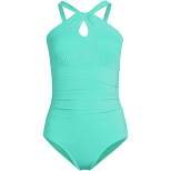 Lands' End Women's Chlorine Resistant High Neck to One Shoulder Multi Way One Piece Swimsuit