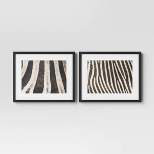 20" x 16" 2pc Zebra Close up Glass Framed Wall Posters - Threshold™