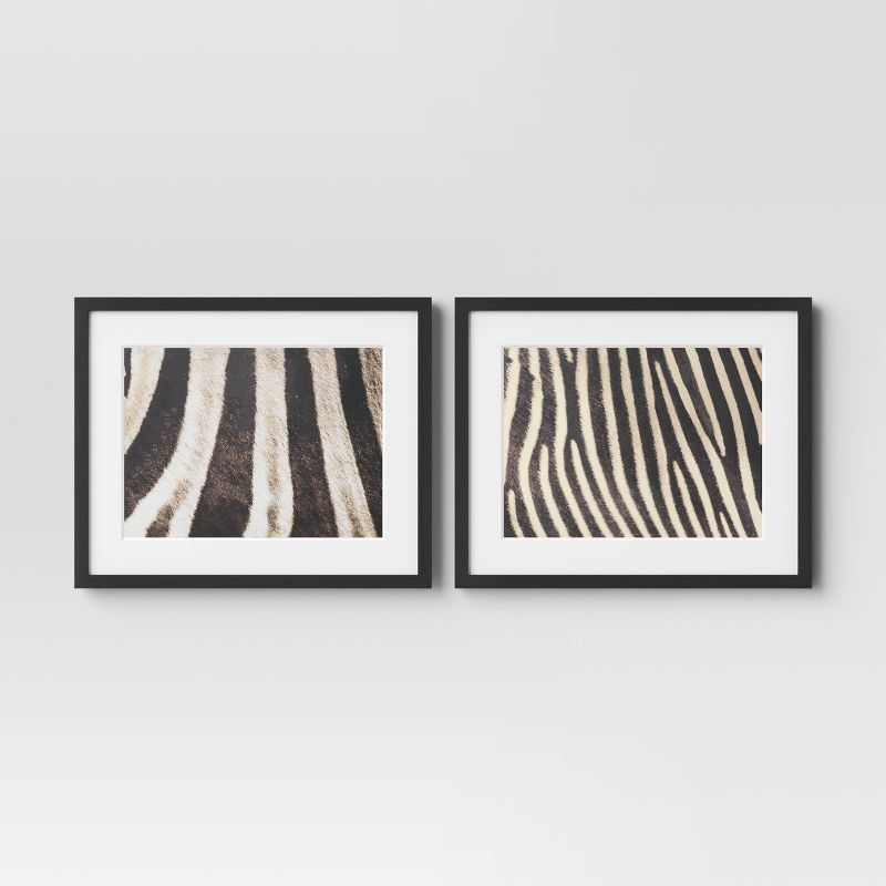 20&#34; x 16&#34; 2pc Zebra Close up Glass Framed Wall Posters - Threshold&#8482;, 1 of 7