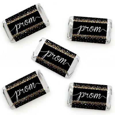 Big Dot of Happiness Prom - Mini Candy Bar Wrapper Stickers - Prom Night Party Small Favors - 40 Count