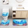 LunaLulinlk Waterproof Fabric Shower Curtain with 12 Hooks and Toilet Rugs - 3 of 4