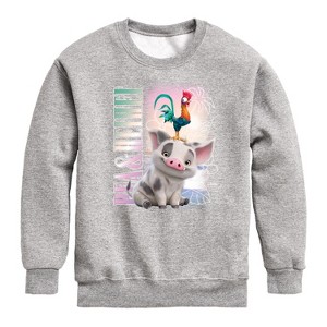 Boys' - Moana 2 - Pua Heihei Bootleg Graphic Long Sleeve Fleece Sweatshirt - 1 of 4