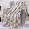 Attop Checkered Throw Blanket,Soft Cozy Fluffy Hand Made Throw Blankets for Couch, Sofa, Chair, Bed, Camping, Picnic - 3 of 4
