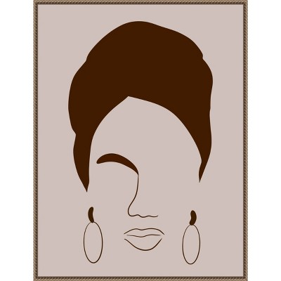 Amanti Art Woman with Headwrap by Carelle N'guessan Canvas Wall Art Print Framed 23 x 30-in.