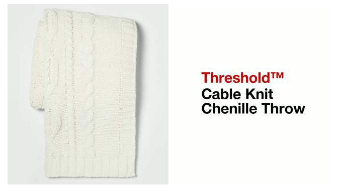 Cable Knit Chenille Throw Blanket - Threshold&#153;, 2 of 13, play video
