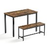 Ridstar Dining Table Set with 2 Dining Benches For Dining Room-Brown - 2 of 4