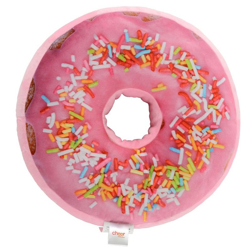 Cheer Collection Reversible Plush Donut Throw Pillow - Rainbow Icing/Rainbow Sprinkles, 4 of 11