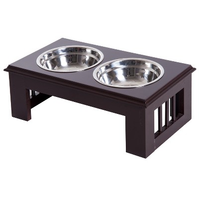 Pawhut 2 Stainless Steel Pet Bowls, 23l Durable Wooden Heavy Duty Dog  Feeding Station - Black : Target
