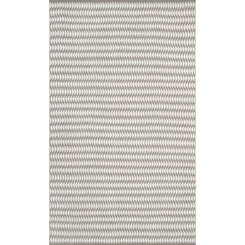 nuLOOM Indoor and Outdoor Striped Yasmin Patio Area Rug, 5' x 8', Ivory, 1 of 11