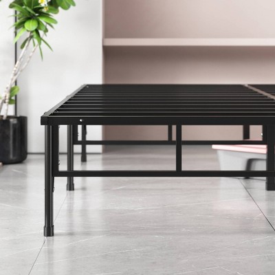 Narrow Twin Black Metal Frame with Slats and Headboard