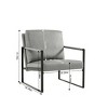 CAVINAS Leather Accent Chair with Mid-Height Backrest and Non-Slip Adsorption Feet,Upholstered Living Room Chairs,Reading Chairs for Living Room - 3 of 4