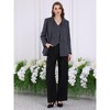 Hobemty Women's Office Dressy Blazer Casual Double Breasted Striped Suit Jacket - 2 of 4