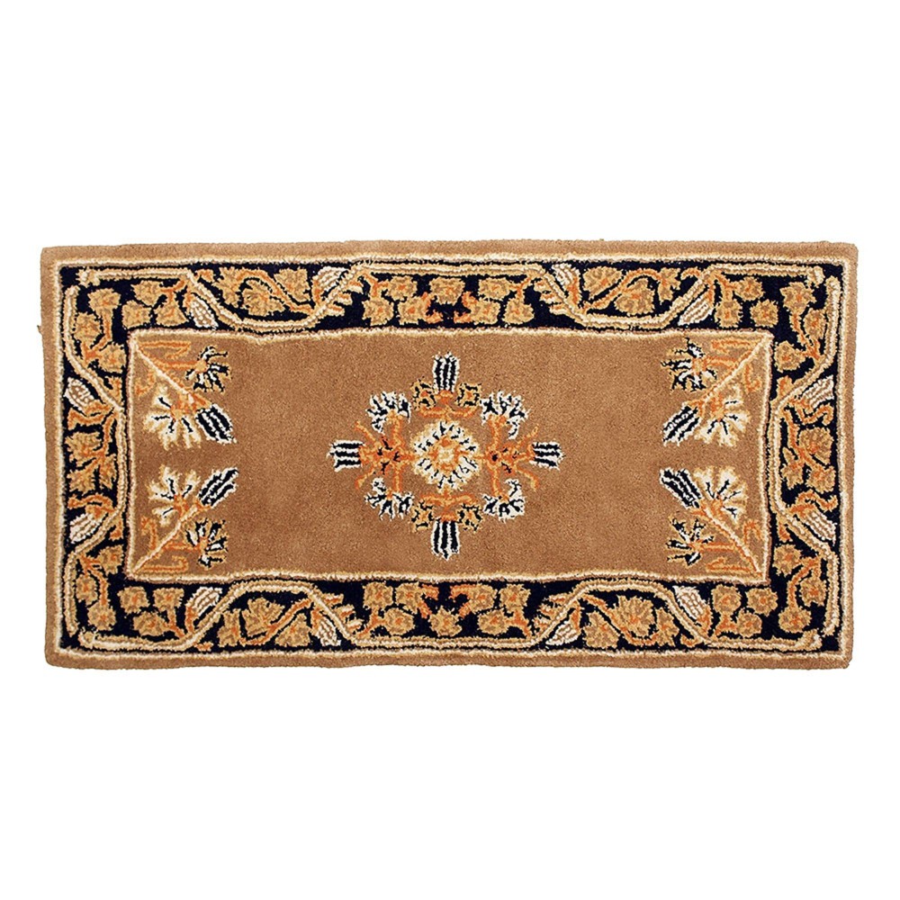 Photos - Area Rug Minuteman 44" Long  International Jardin Rectangular Hearth Rug Cocoa - ACHLA Designs: Wool, Hand-Tufted, Indoor Use, Fade-Re 