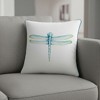 HomeRoots Aqua Blue Watercolor Dragonfly Throw Pillow - 2 of 4