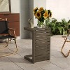 Vynxaria Outdoor  C-shape end table Grey All Weather small Coffee Table for Garden Yard Patio Deck Balcony Shed Front Porch - 2 of 4