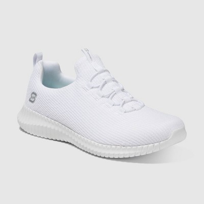 Skechers womens on sale white tennis shoes