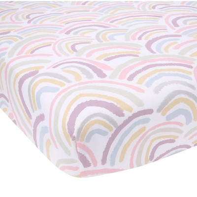 Lambs & Ivy Signature Rainbow 100% Organic Cotton Breathable Fitted Crib Sheet