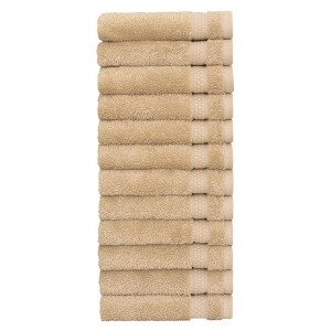Linum Home Textiles 100% AEGEAN Long Staple Turkish Cotton STARLIGHT Terry Washcloths (Set of 12) - 1 of 3